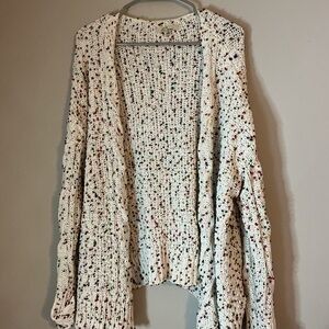 Les Serein Chunky Knit Confetti Cardigan | Size 2X | Cozy Oversized Sweater